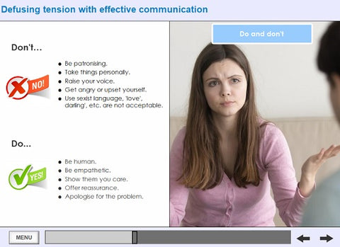 De-escalation of Hostile and Challenging Behaviour SCORM File