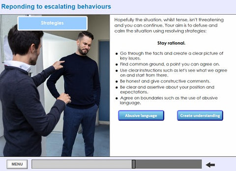 De-escalation of Hostile and Challenging Behaviour SCORM File