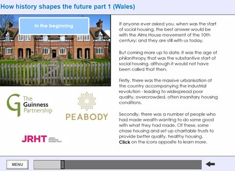 History of Social Housing in Wales Online Training - screen shot 2