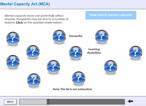 An Introduction to the Mental Capacity Act and Deprivation of Liberty Safeguards Online Training - screen shot3