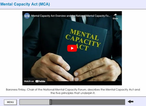 An Introduction to the Mental Capacity Act and Deprivation of Liberty Safeguards Online Training - screen shot5