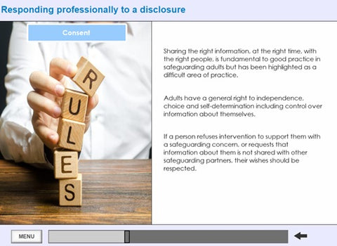 Building blocks spelling out rules, relating to sharing information in relation to safeguarding