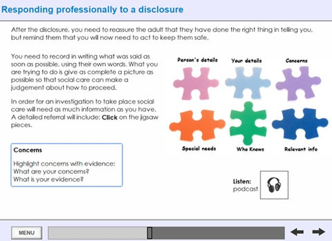 Jigsaw pieces relating to the full picture when recording a safeguarding disclosure