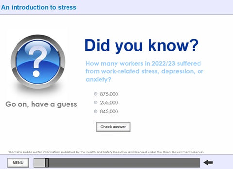 Stress Awareness in the Workplace Online Training - screen shot 2