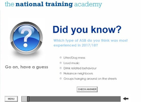 Anti-Social Behaviour and Early Intervention Tools Online Training - screen shot 2