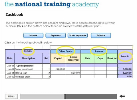 Budgets and Cash-flow Forecasts Online Training screen shot 5