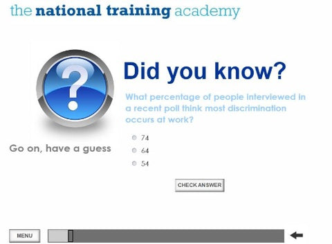 Equality and Diversity Online Training - screen shot 2