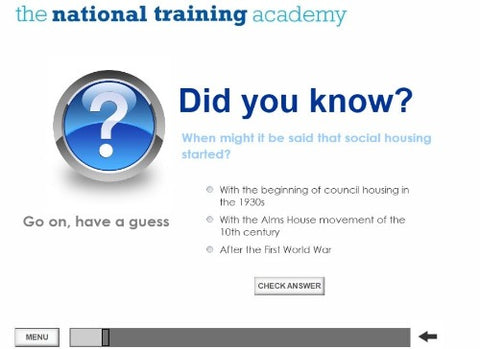 History of Social Housing in England Online Training - screen shot 2