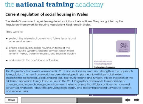 History of Social Housing in Wales Online Training - screen shot 4