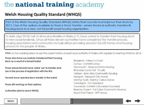 History of Social Housing in Wales Online Training - screen shot 6