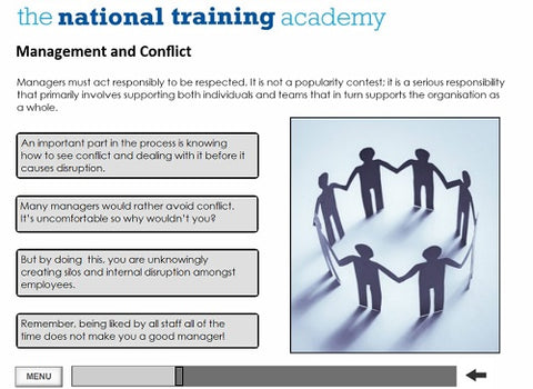Managing conflict for managers training screen shot 2
