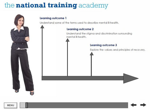 Mental health awareness online training screen shot 1