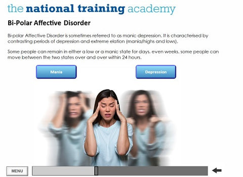 Mental health awareness online training screen shot 2