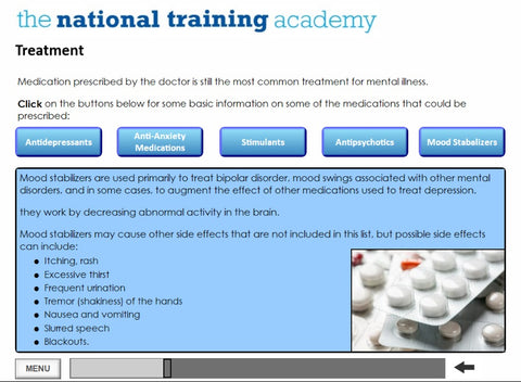 Mental health awareness online training screen shot 4