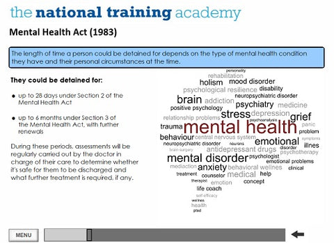 Mental health awareness online training screen shot 5