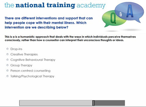 Mental health awareness online training screen shot 6