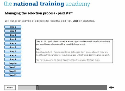 Recruiting New Staff Online Training screen shot 6