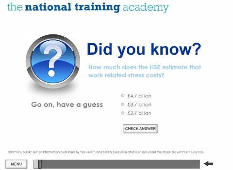 Stress Awareness in the Workplace Online Training - screen shot 2