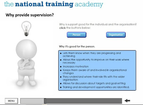 Support and Supervision of Staff Online Training screen shot 3