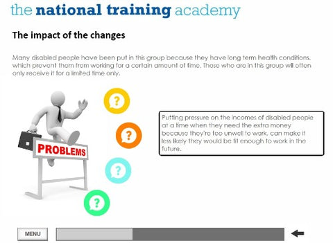 Welfare Reform and Work Act 2016 Online Training screen shot 6
