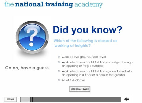 Working at Height Online Training screen shot 2