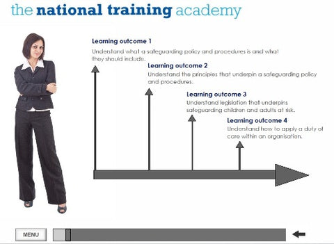 Developing safeguarding policies and procedures online training screen shot 1