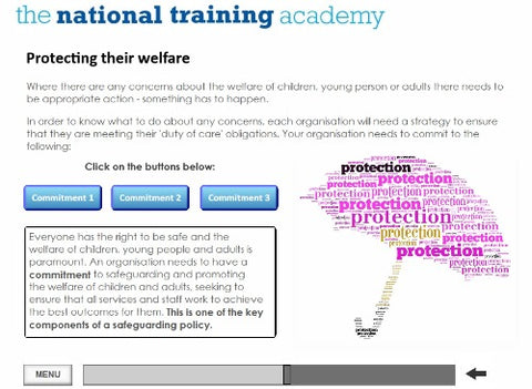 Developing safeguarding policies and procedures online training screen shot 3