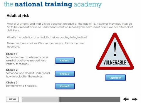 Developing safeguarding policies and procedures online training screen shot 4