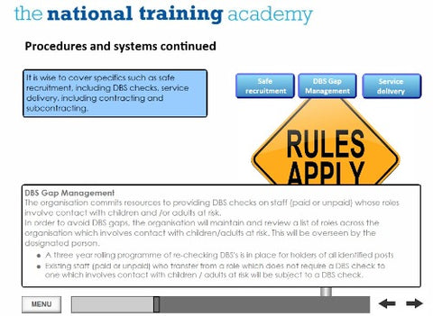 Developing safeguarding policies and procedures online training screen shot 6