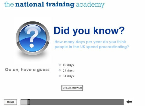 Time Management Online Training screen shot 2