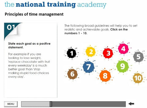 Time Management Online Training screen shot 3